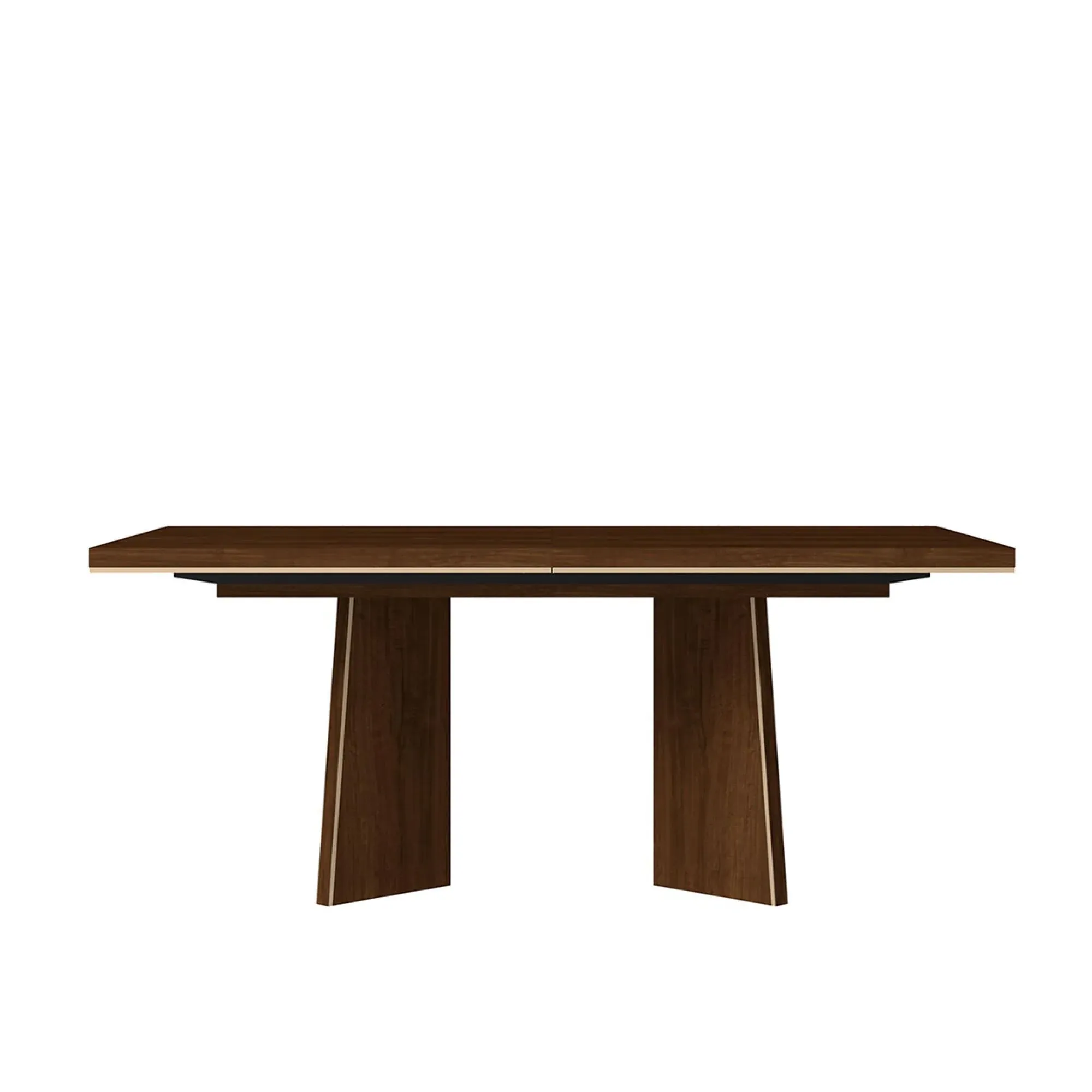 Eva 10 Seater Dining Table with Gold Trim - Walnut