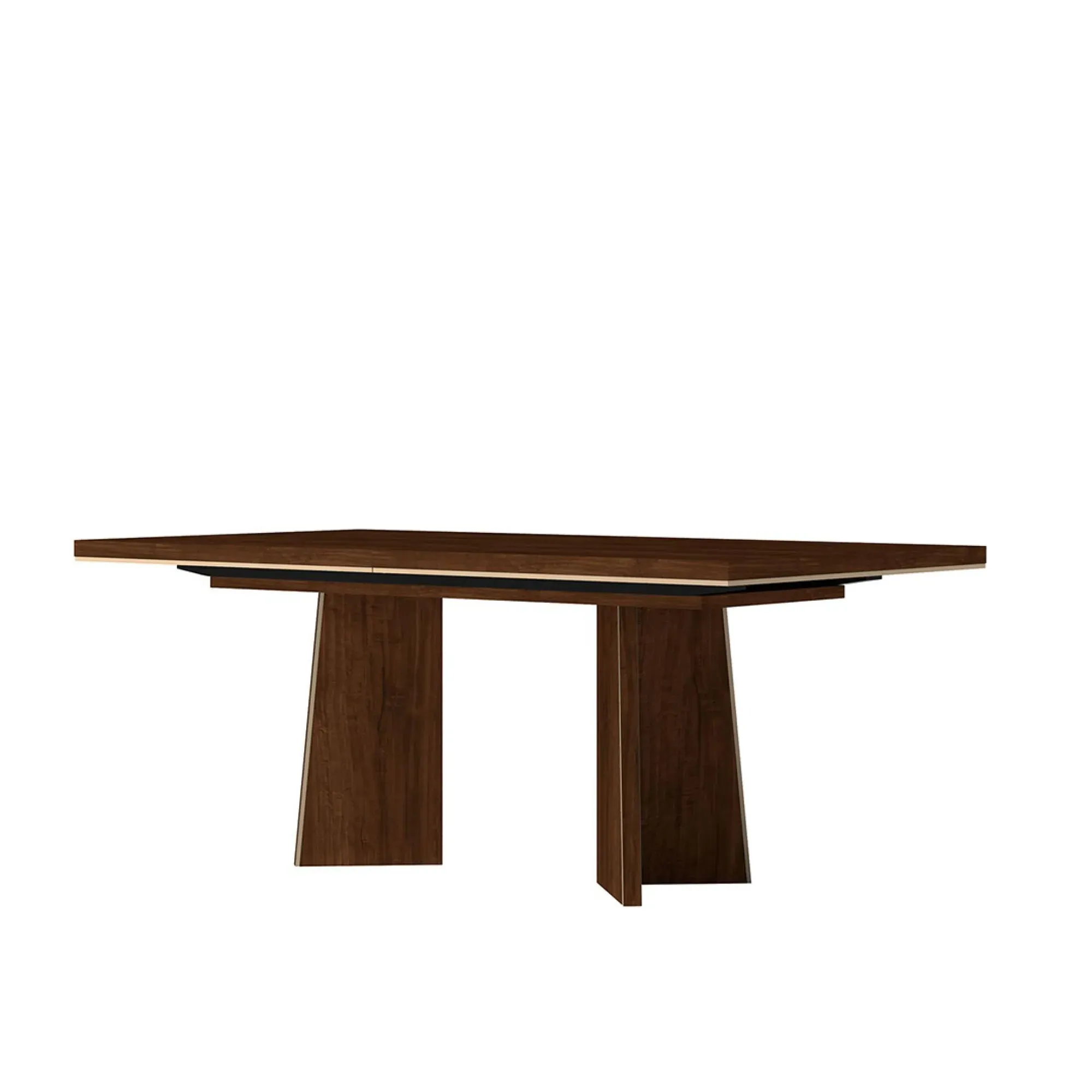 Eva 10 Seater Dining Table with Gold Trim - Walnut