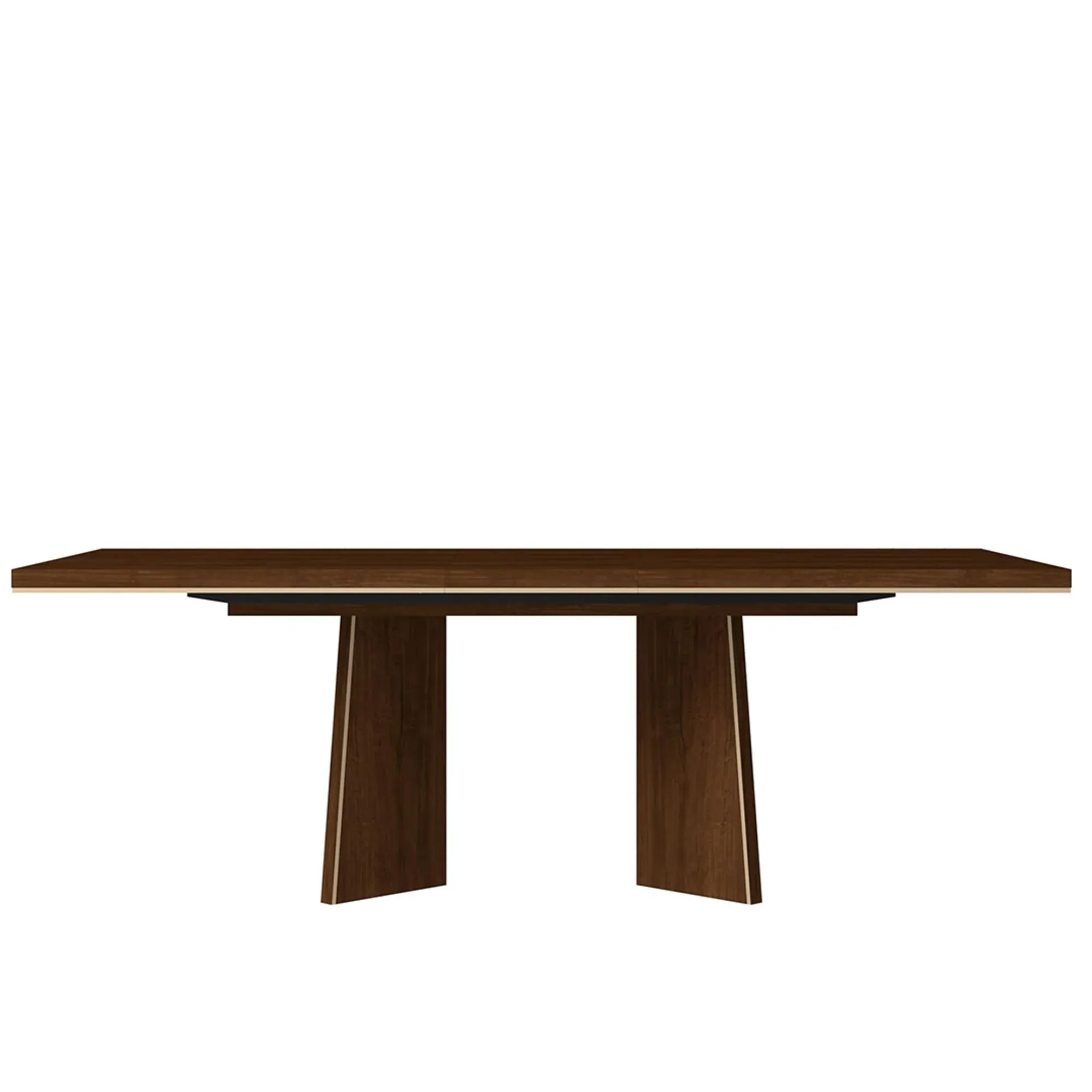 Eva 10 Seater Dining Table with Gold Trim - Walnut