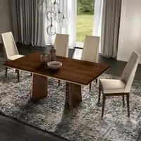 Eva 10 Seater Dining Table with Gold Trim - Walnut
