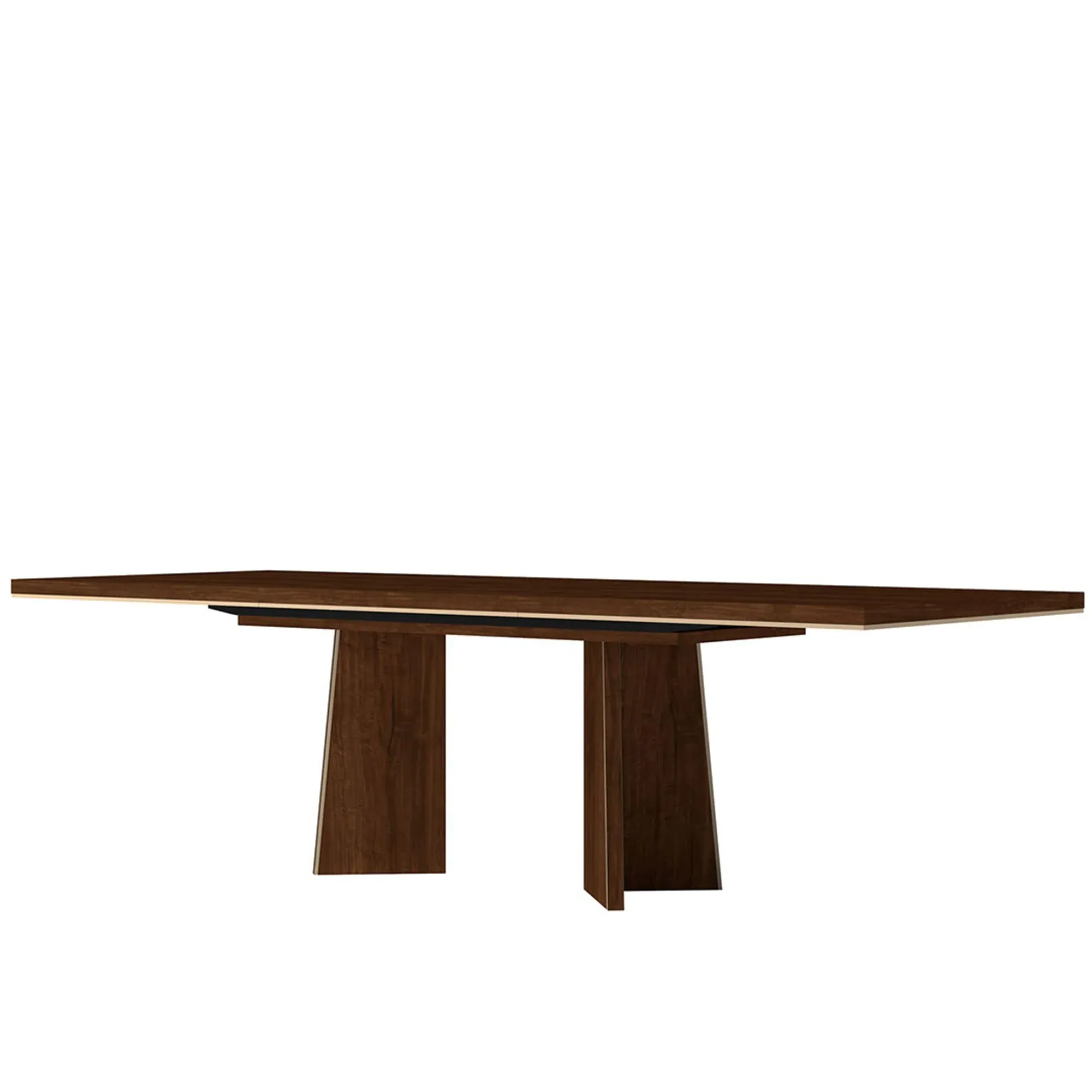 Eva 6-8 Seater Extending Dining Table with Gold Trim - Walnut