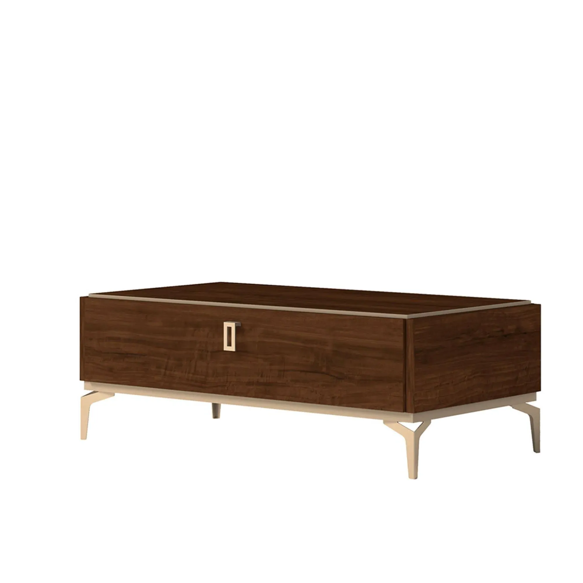 Eva Italian Coffee Table with Storage - Tobacco Walnut
