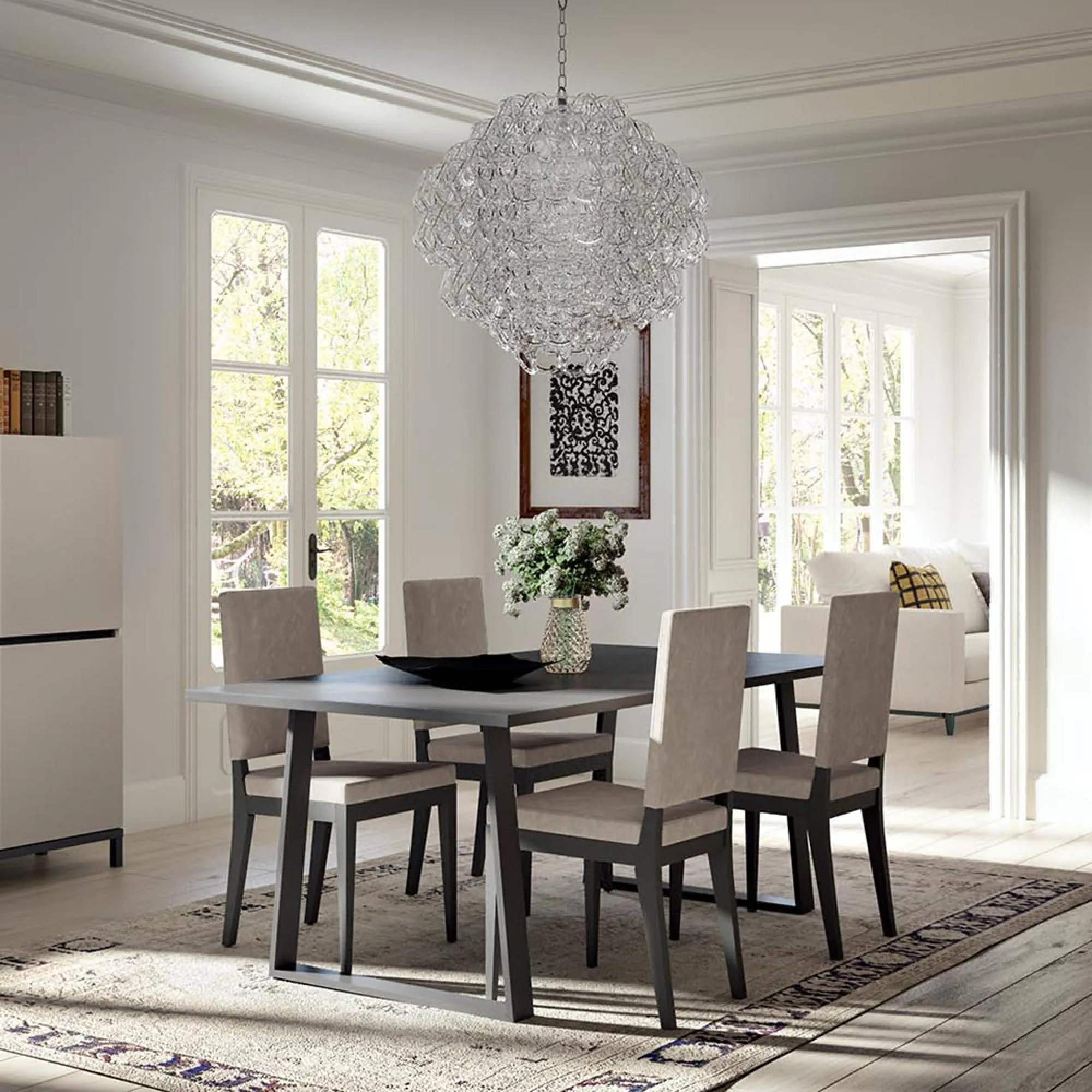 Kali Italian Dining Chair Set of 2 - Taupe, Faux Leather