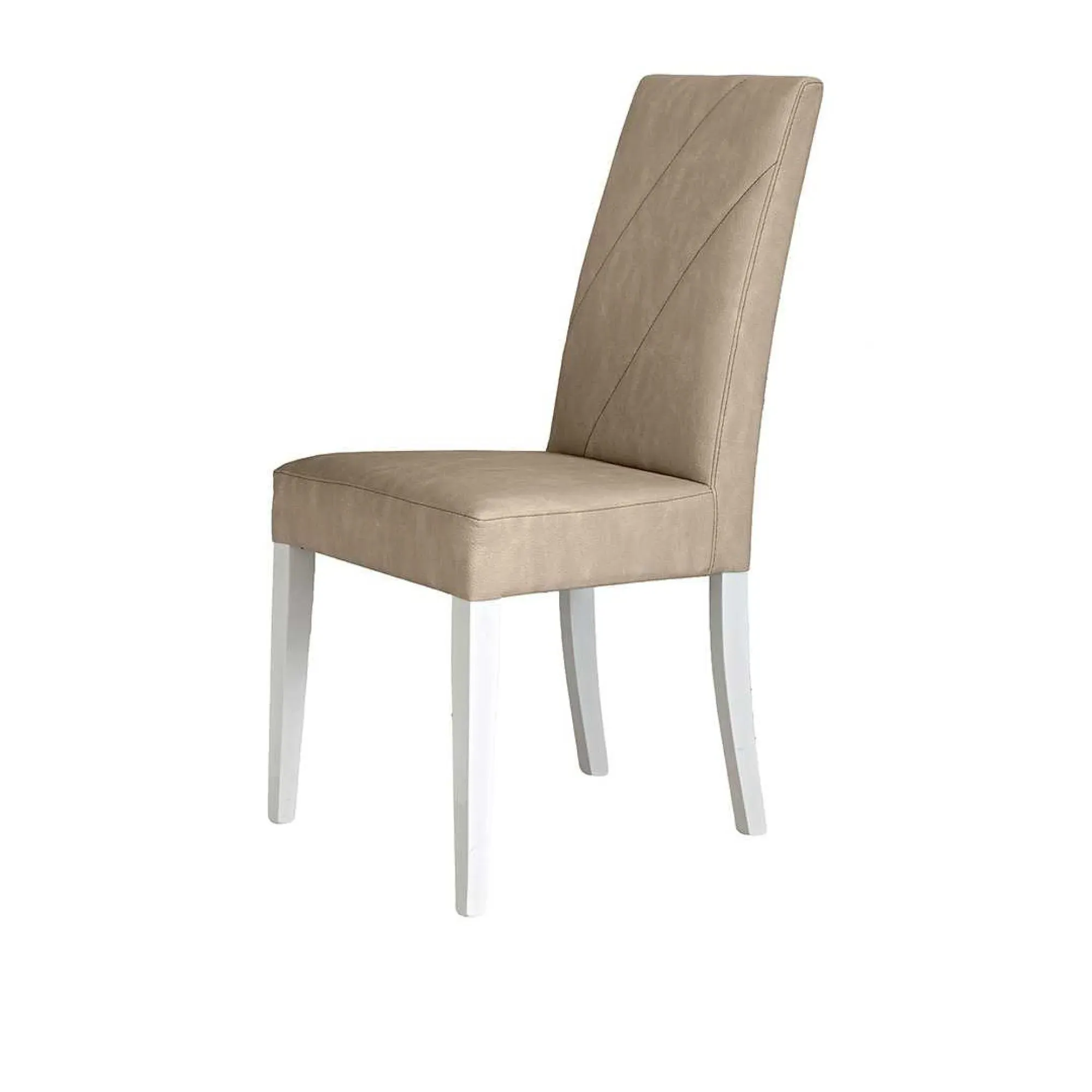 Lisa Italian Dining Chair Set of 2 - Beige, Faux Leather
