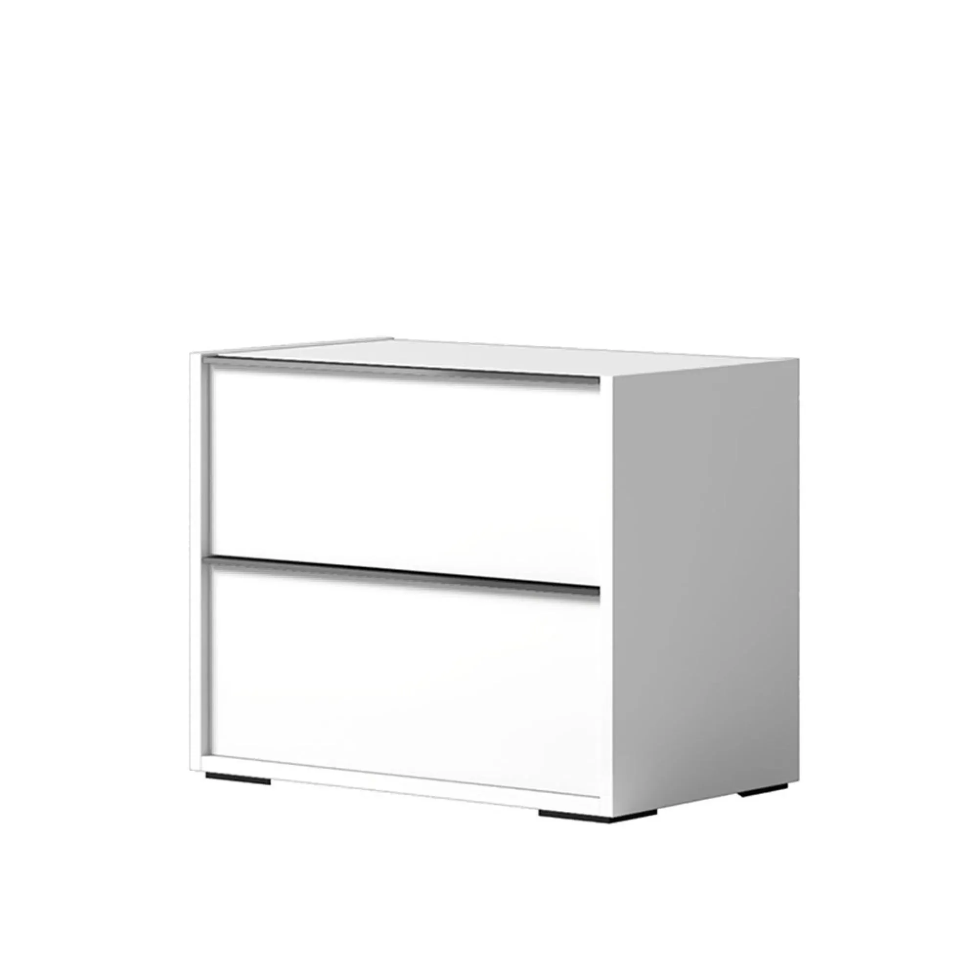 Luna 2 Drawer Bedside Cabinet - White