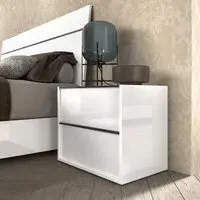 Luna 2 Drawer Bedside Cabinet - White