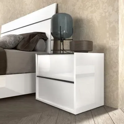Luna 2 Drawer Bedside Cabinet - White image