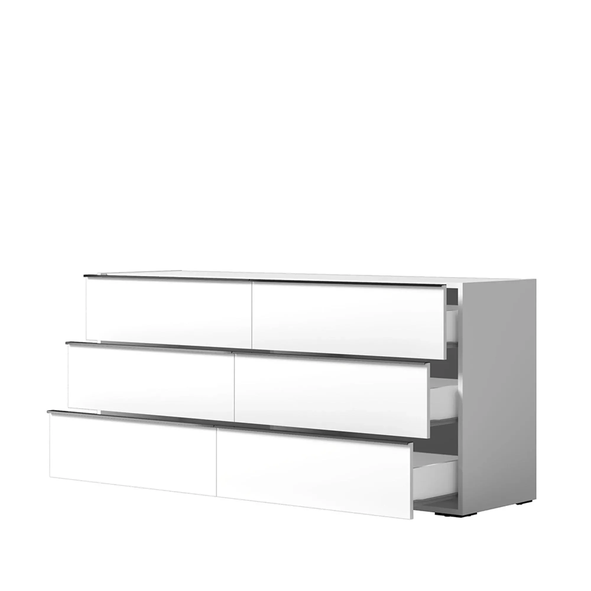 Luna Wide 6 Drawer Dresser - White