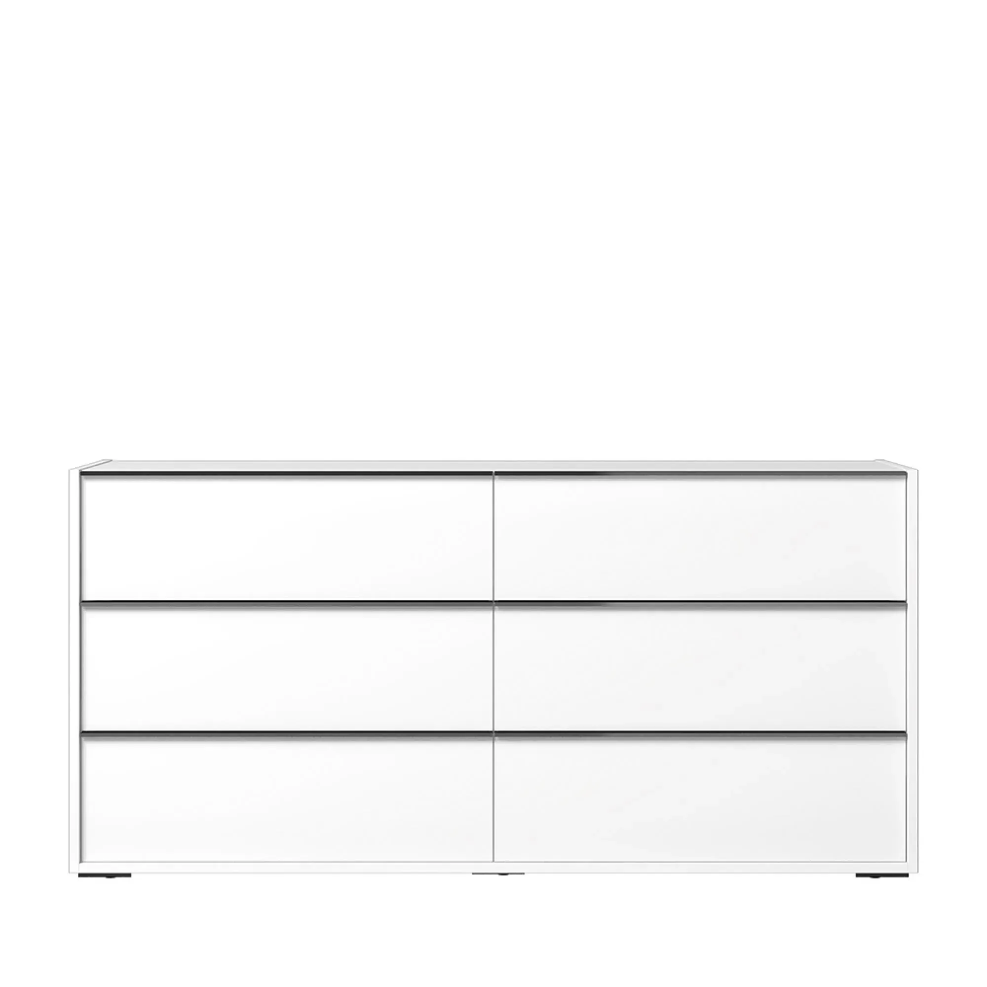 Luna Wide 6 Drawer Dresser - White