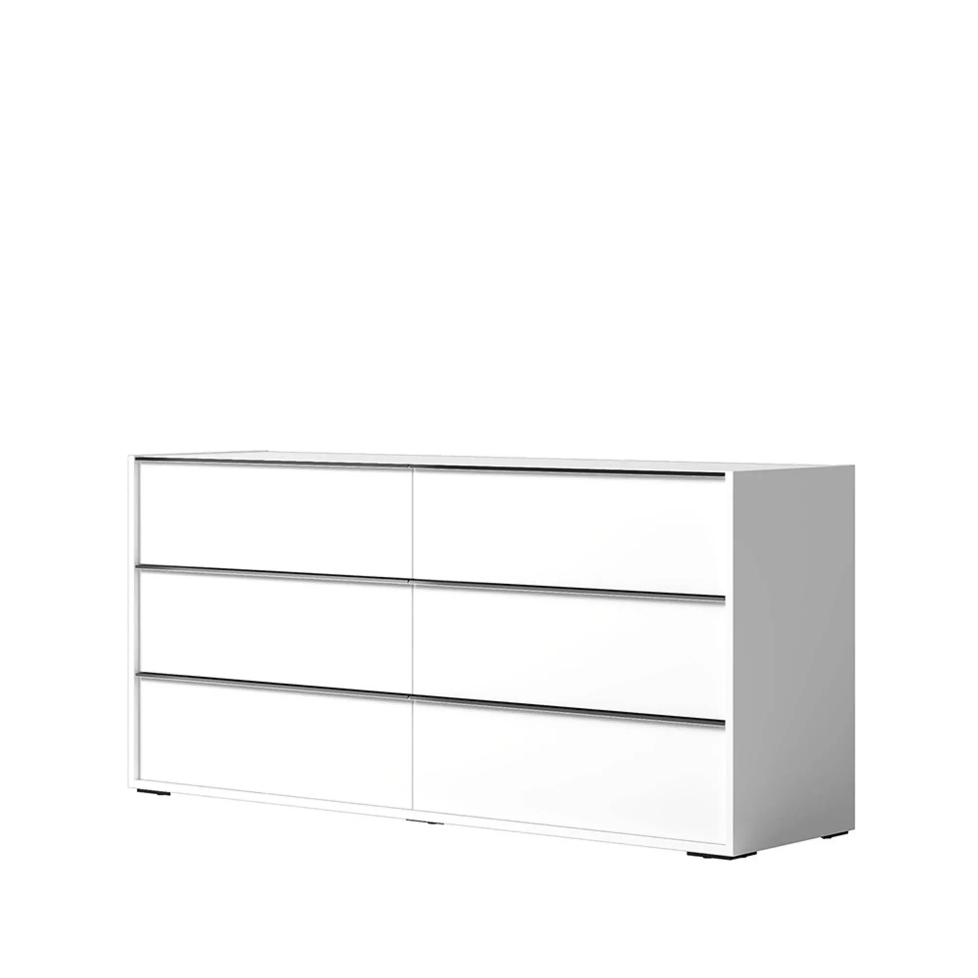 Luna Wide 6 Drawer Dresser - White