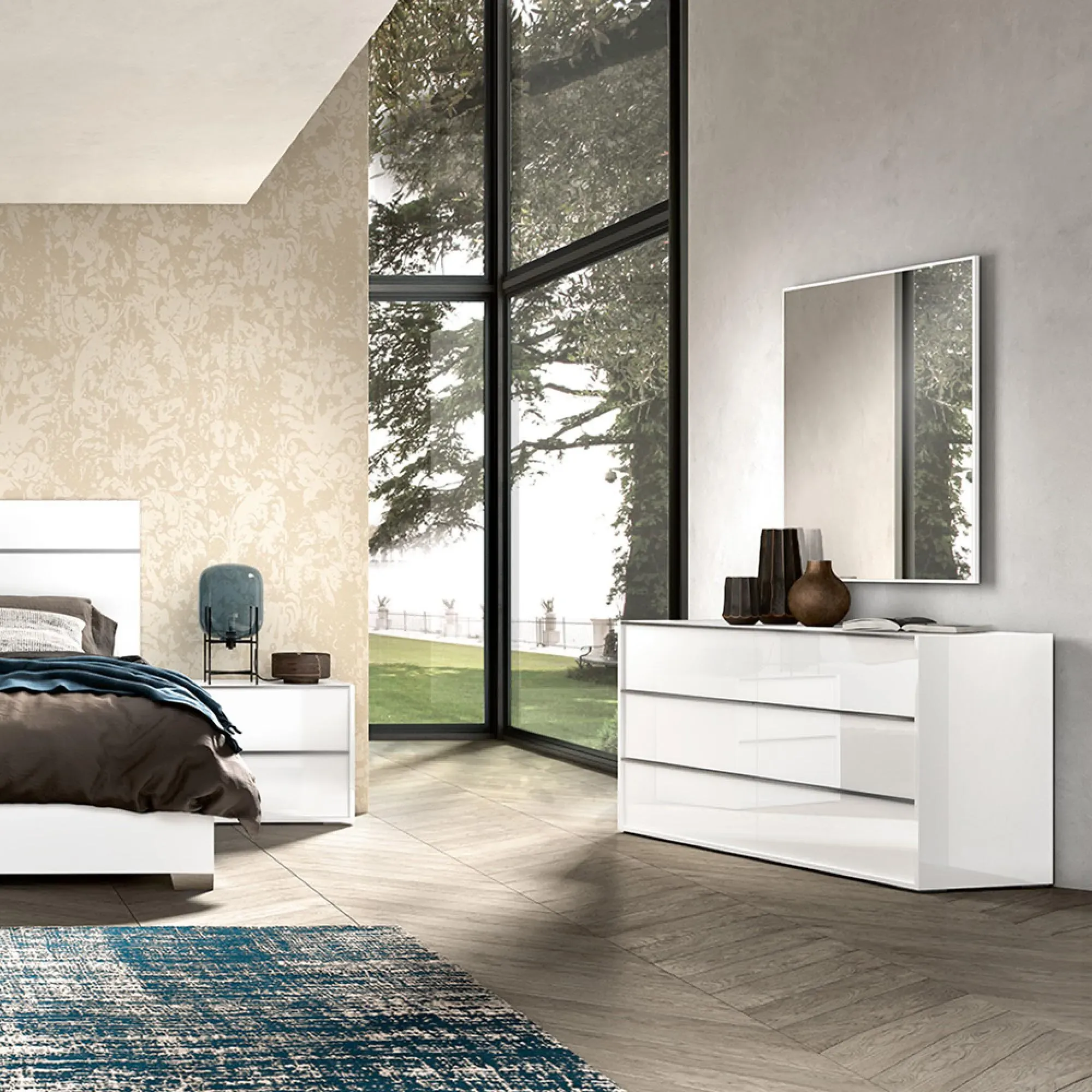 Luna Wide 6 Drawer Dresser - White