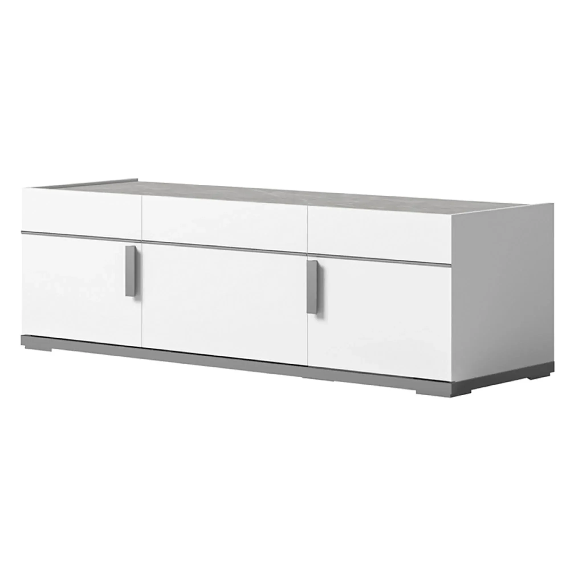 Mara 140cm TV Unit with Metal Handle - White