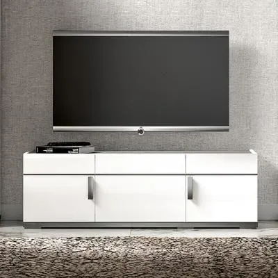 Mara 140cm TV Unit with Metal Handle - White image