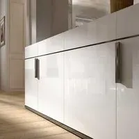 Mara 4-Door Buffet Sideboard with Metal Handle - White