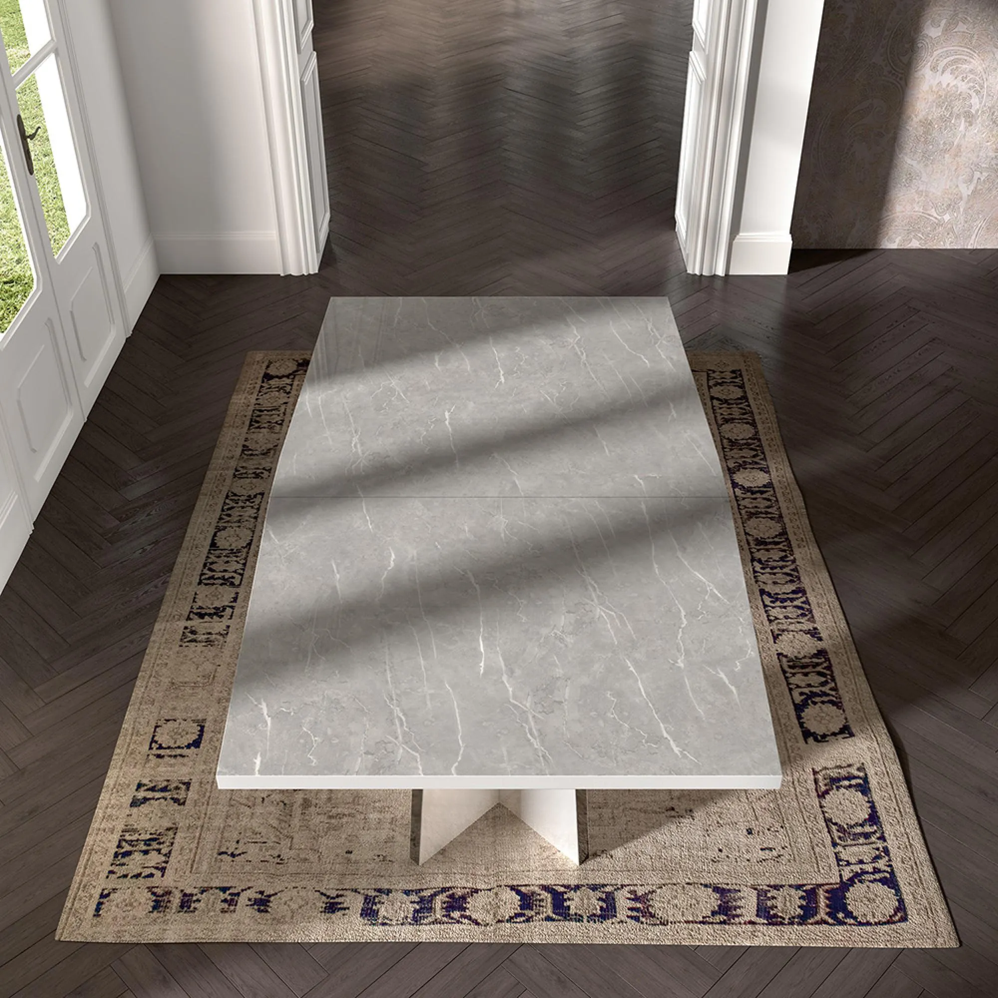 Mara 6-10 Seater Extending Dining Table - White