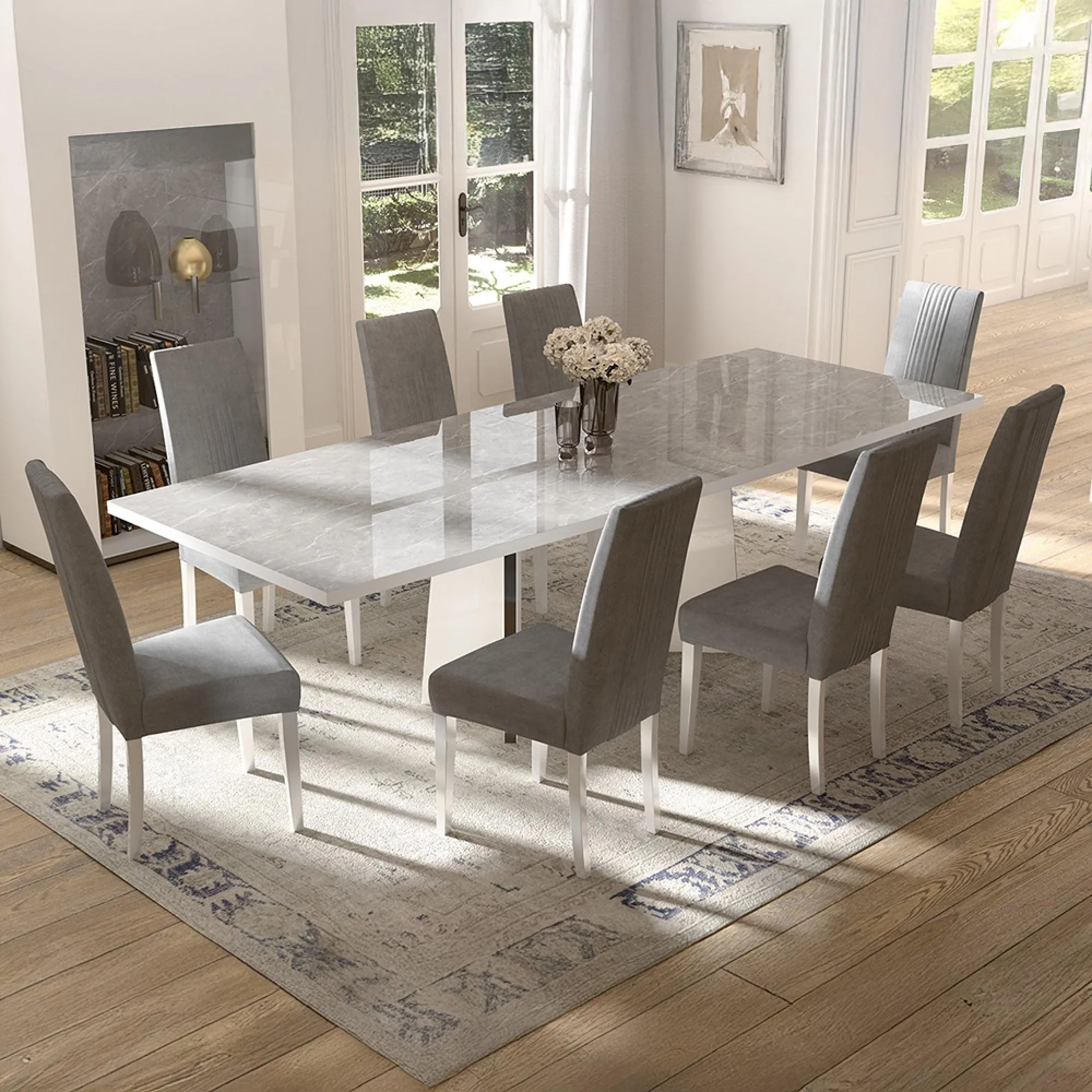 Mara 6-10 Seater Extending Dining Table - White