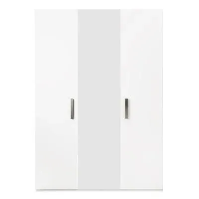 Mara Italian 3 Door Mirror Wardrobe - White