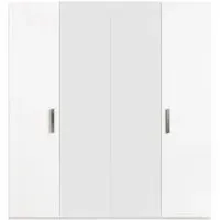 Mara Italian 4 Door Mirror Wardrobe - White