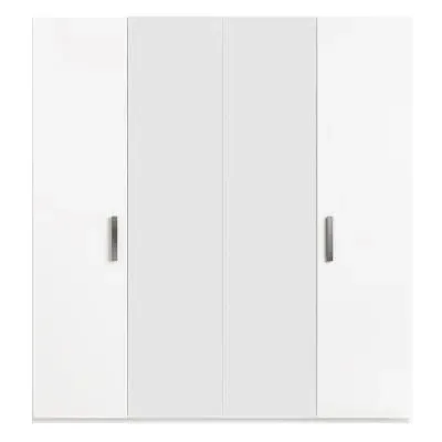 Mara Italian 4 Door Mirror Wardrobe - White