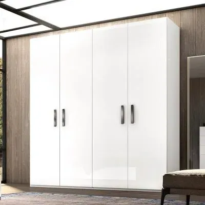 Mara Italian 4 Door Wardrobe - White image