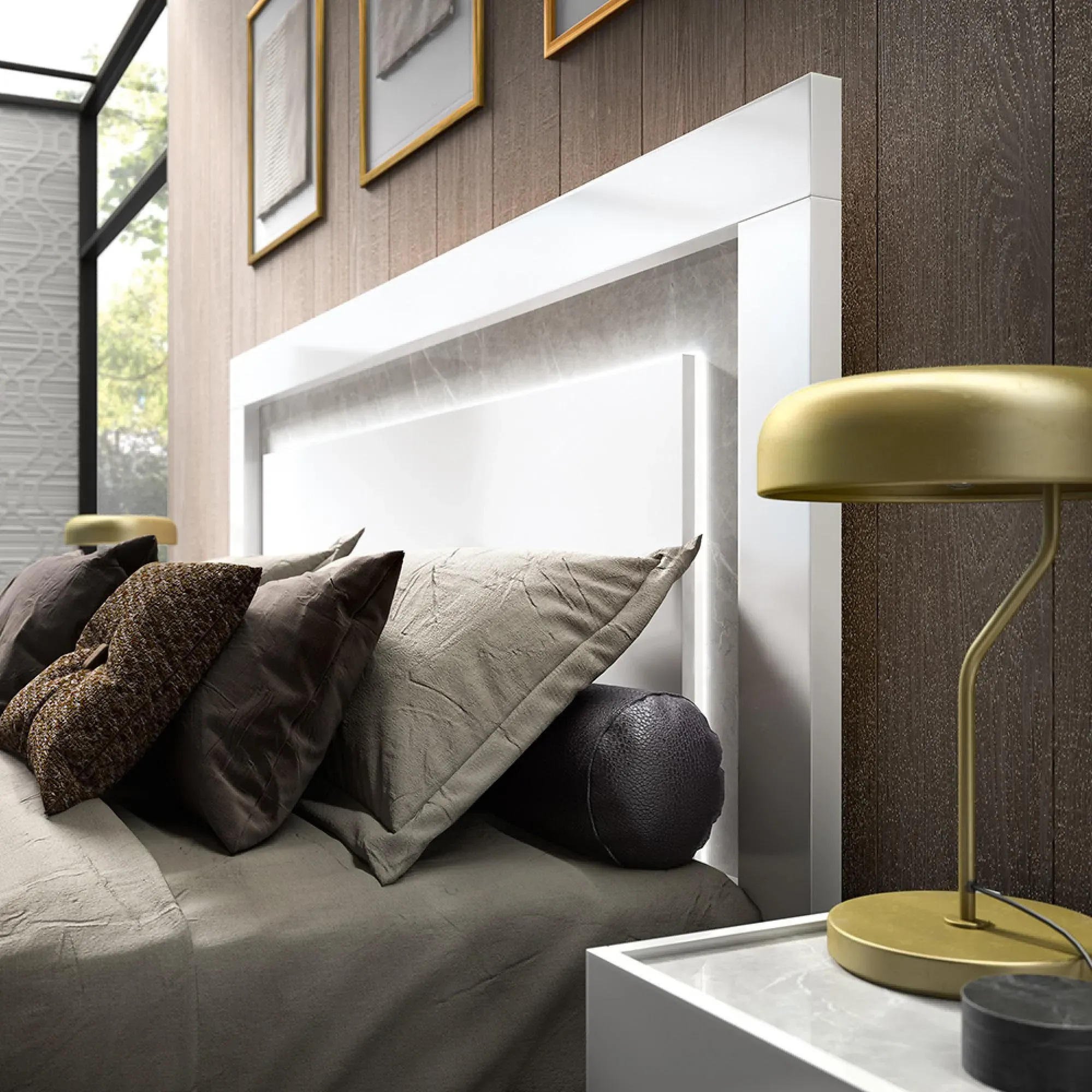 Mara Italian Bed - White Lacquer