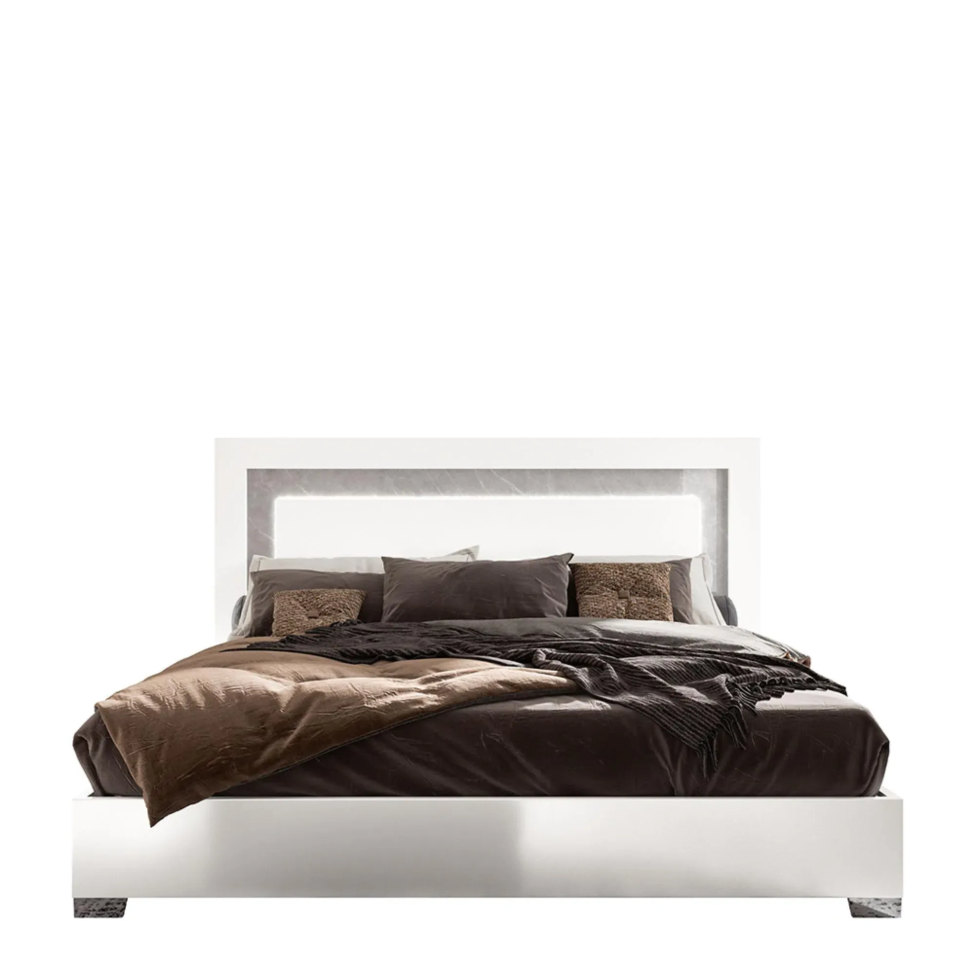 Mara Italian Bed - White Lacquer