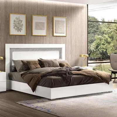 Mara Italian Bed - White Lacquer