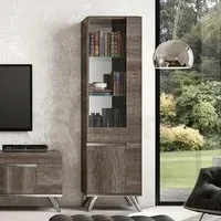 Medea 1 Door Vitrine - LHF - Vintage Oak