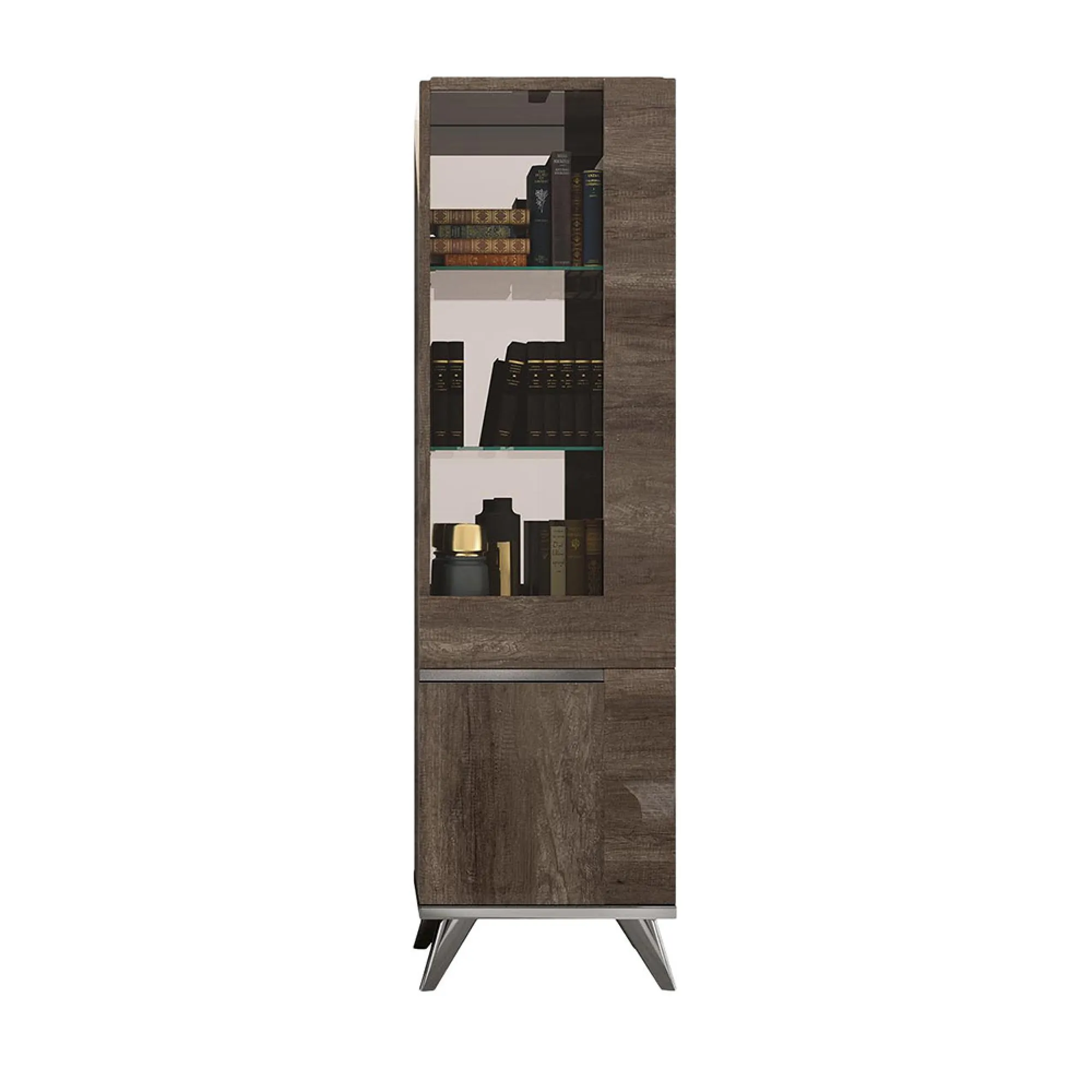 Medea 1 Door Vitrine - RHF - Vintage Oak