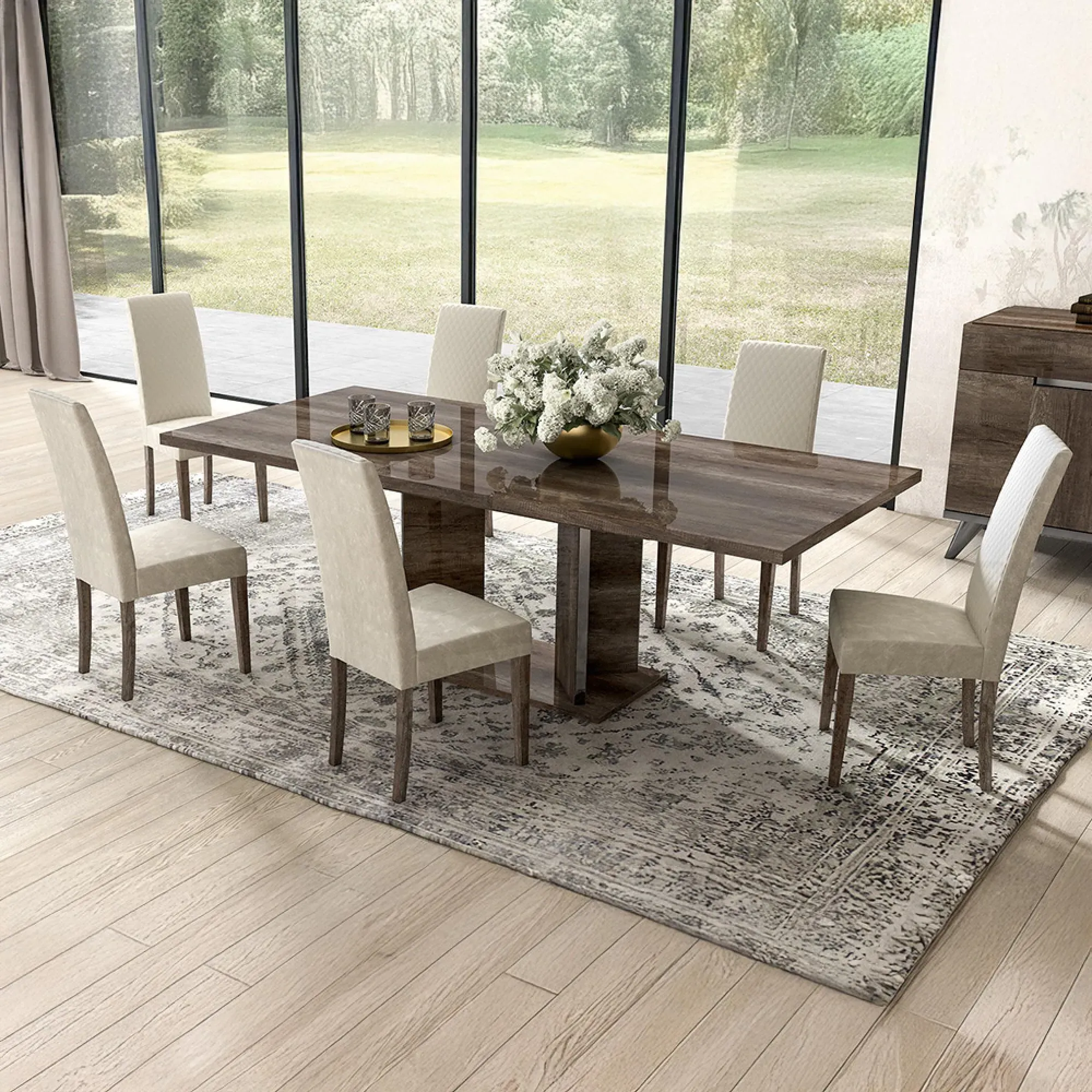 Medea 6-10 Seater Extending Pedestal Dining Table - Vintage Oak