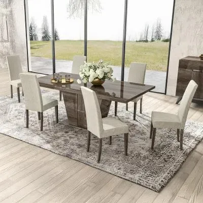 Medea 6-Seater Pedestal Dining Table - Vintage Oak image