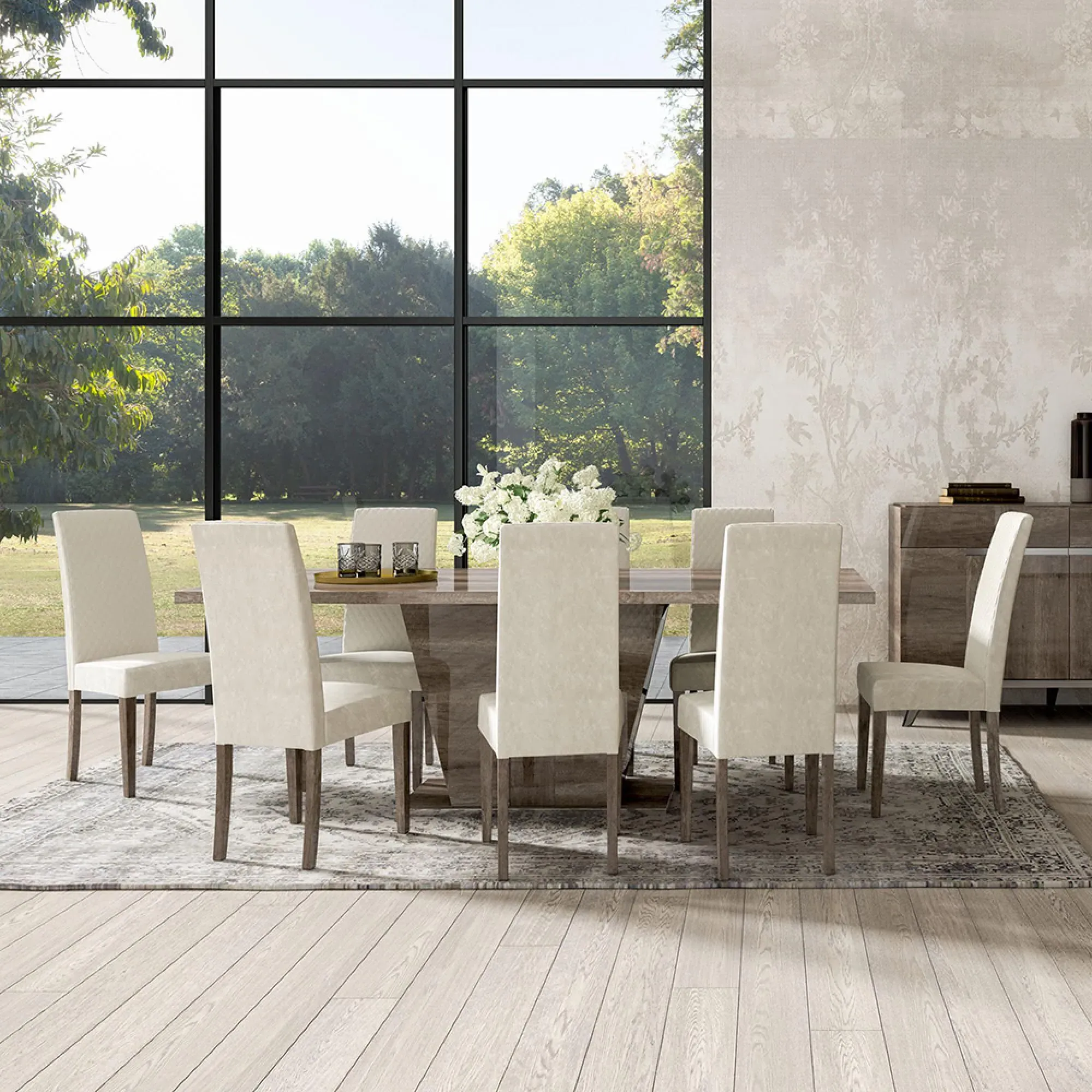 Medea 8-Seater Pedestal Dining Table - Vintage Oak