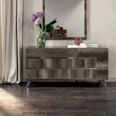 Medea Wide 6 Drawer Dresser - Vintage Oak