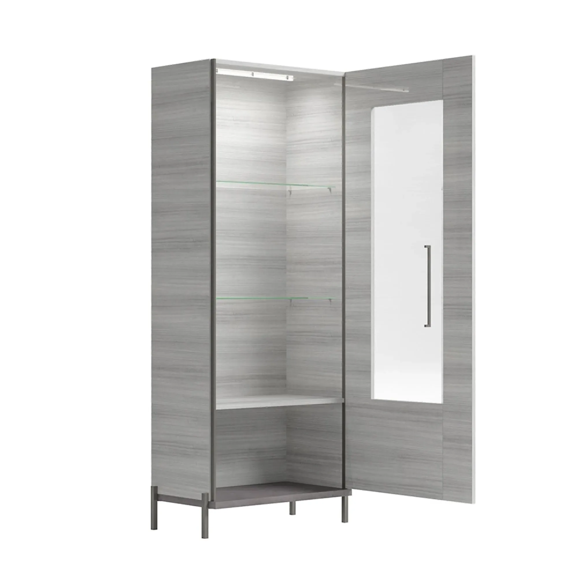 Mia 1 Door Display Cabinet LHF - Grey, Eucalyptus