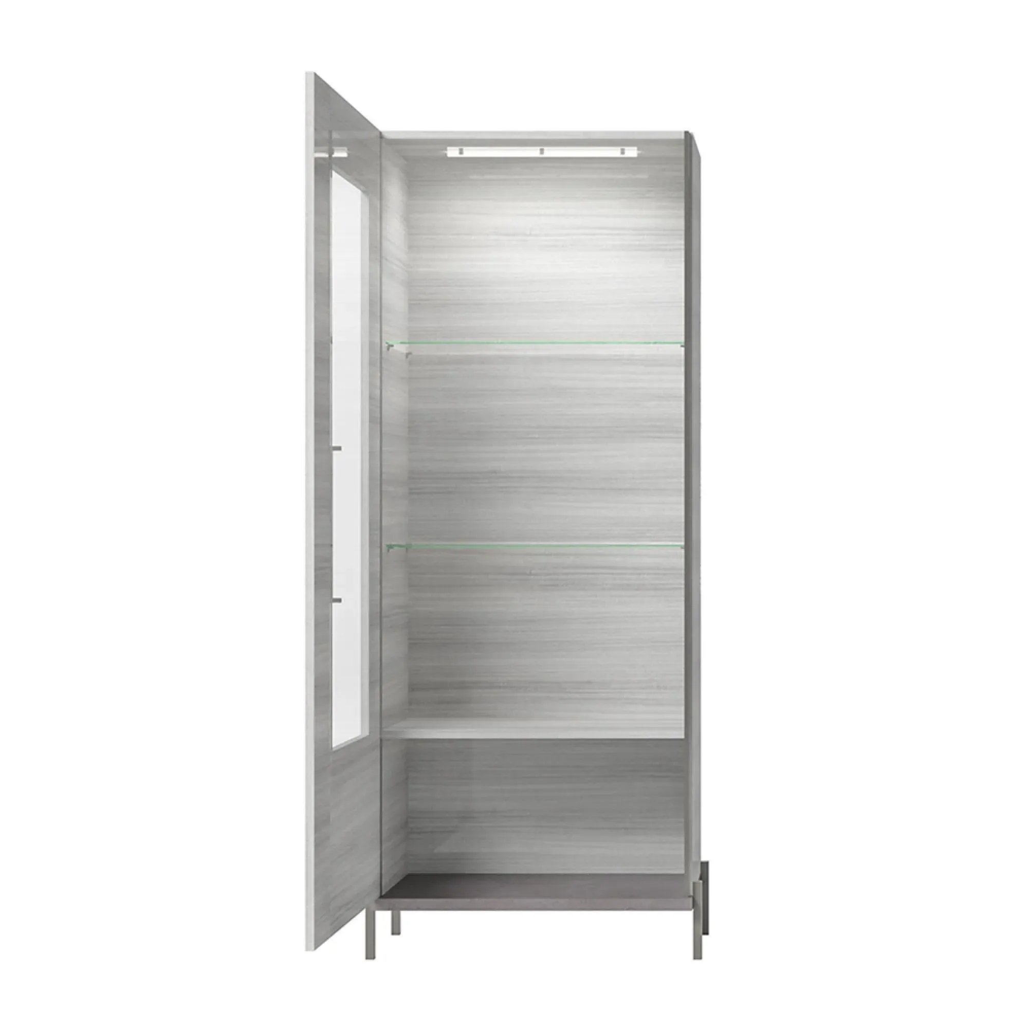 Mia 1 Door Display Cabinet RHF - Grey, Eucalyptus