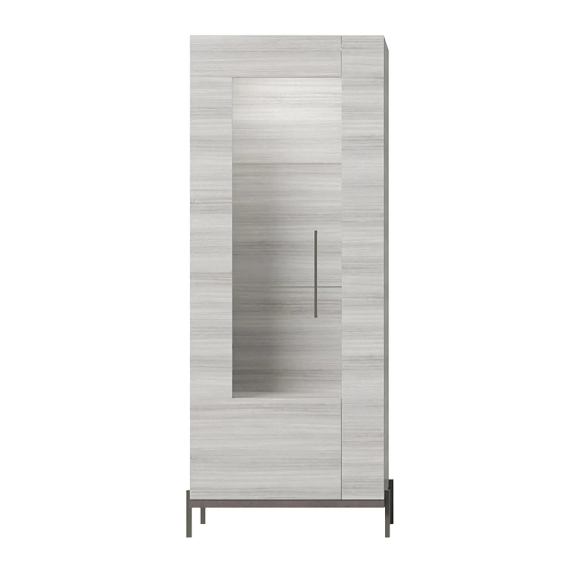 Mia 1 Door Display Cabinet RHF - Grey, Eucalyptus
