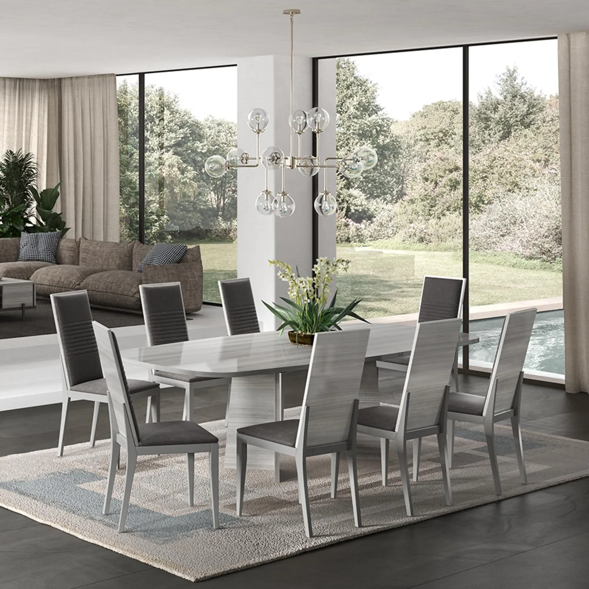 Mia 10 Seater Dining Table - Silver Grey, Eucalyptus