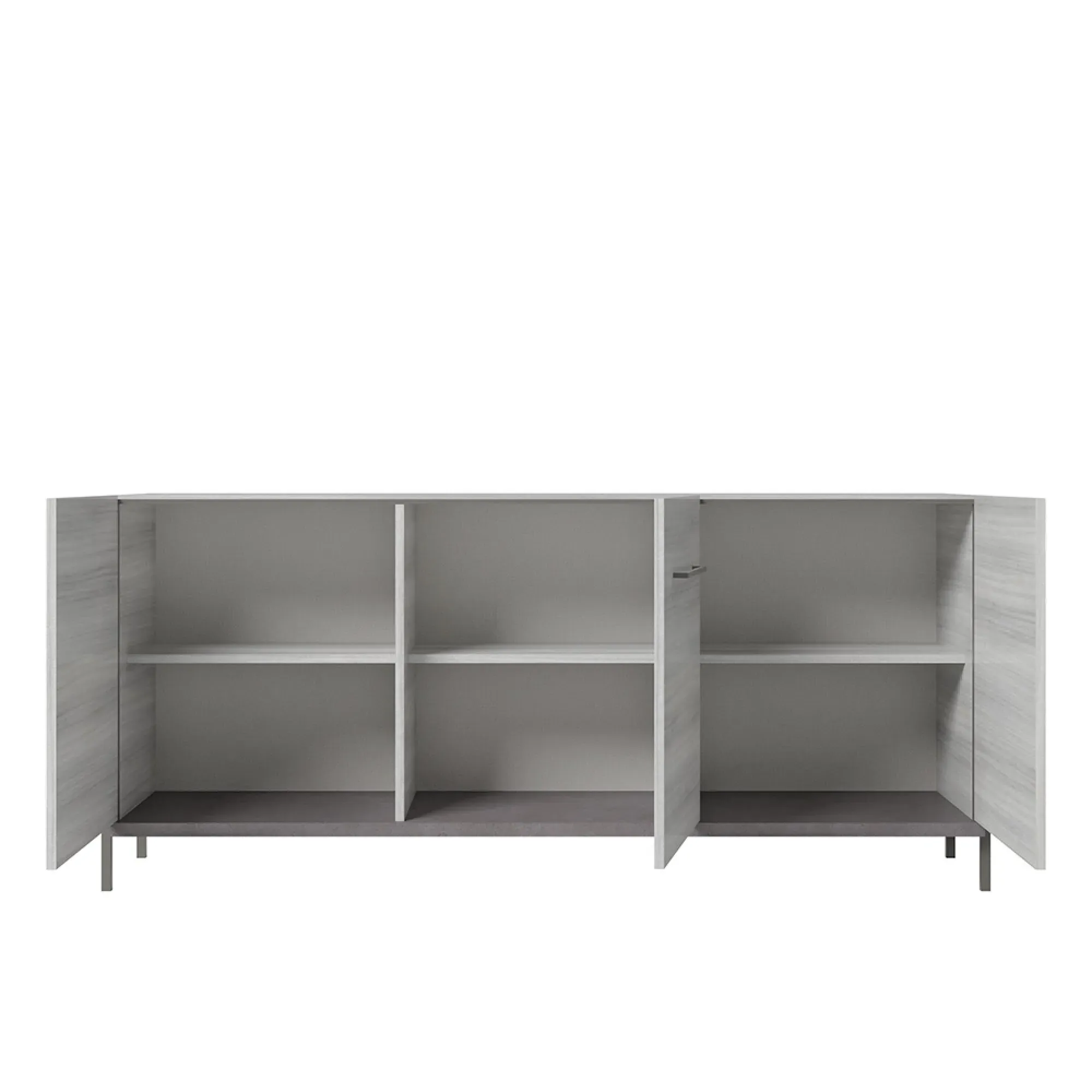 Mia 3 Door Sideboard with Handles - Silver Grey, Eucalyptus