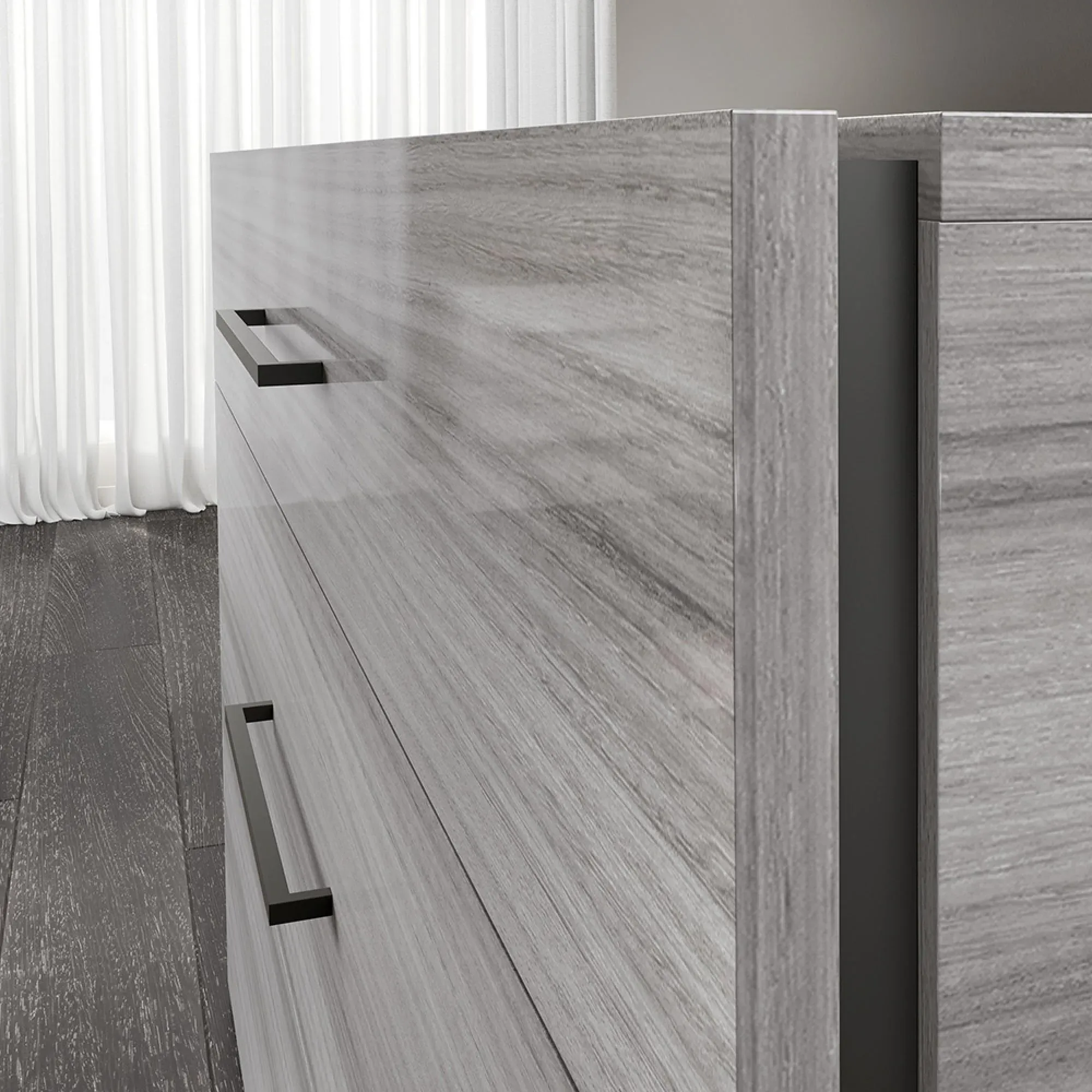 Mia 3 Drawer Dresser with Handles - Grey