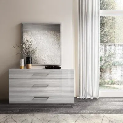 Mia 3 Drawer Dresser with Handles - Grey