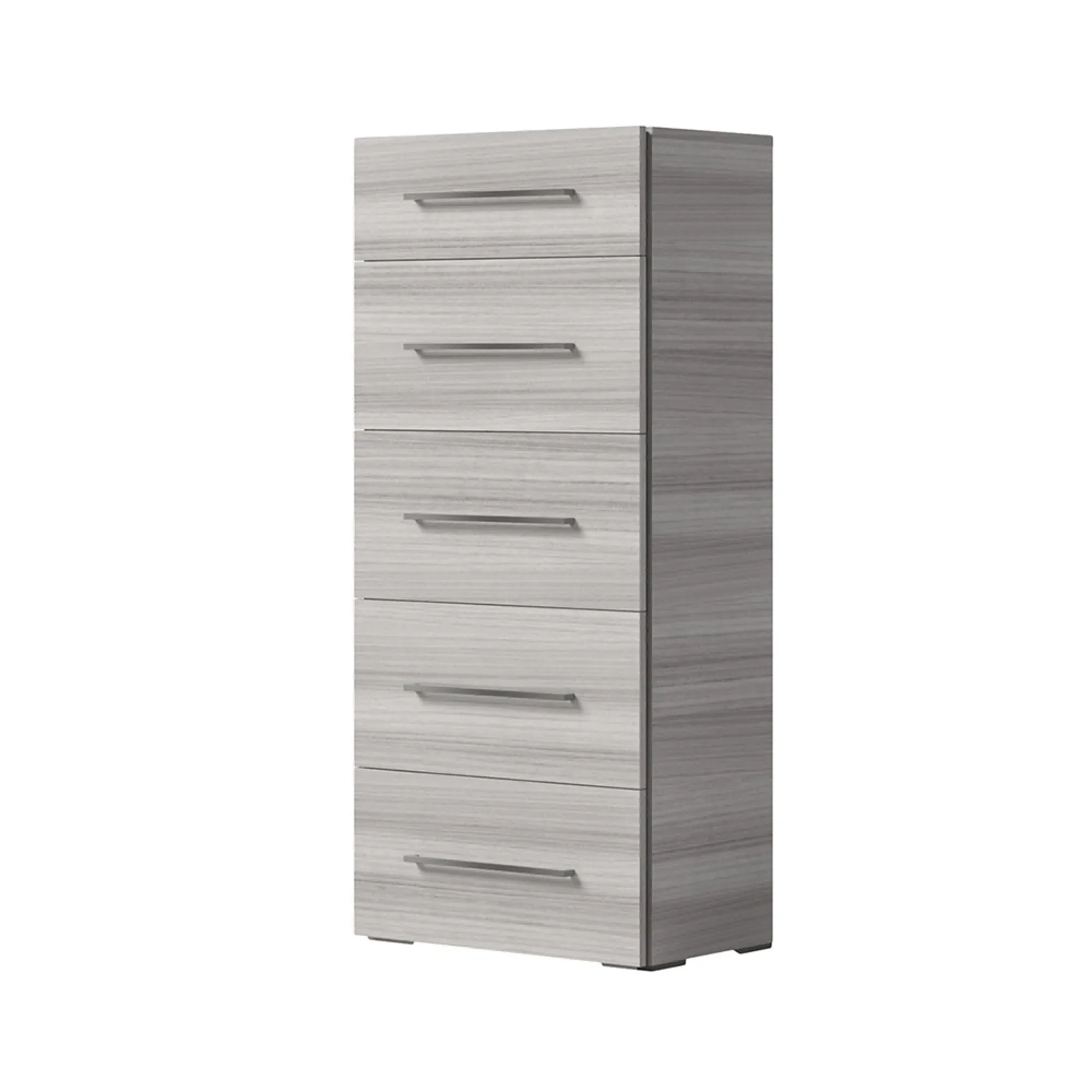 Mia 5 Drawer Tall Chest with Handles - Grey