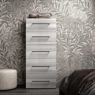Mia 5 Drawer Tall Chest with Handles - Grey