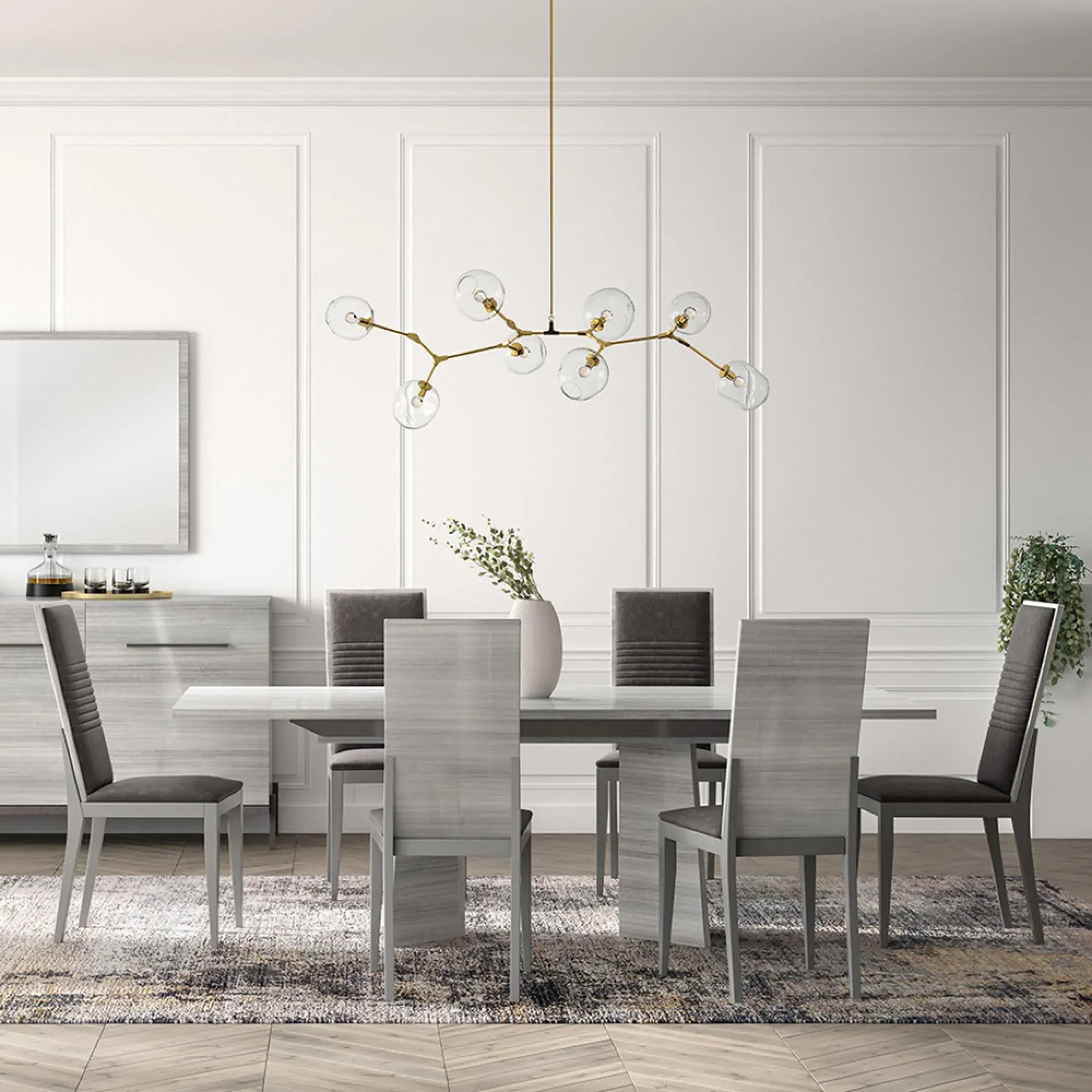 Mia 6-8 Seater Extending Dining Table - Silver Grey, Eucalyptus