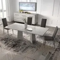 Mia 6-8 Seater Extending Dining Table - Silver Grey, Eucalyptus