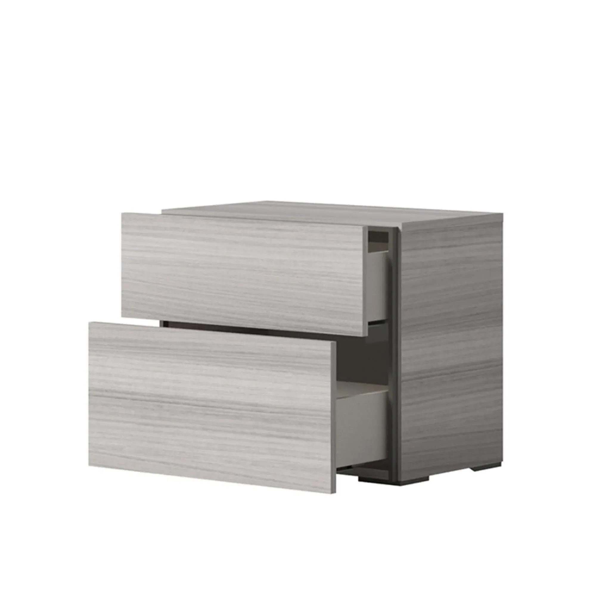 Mia Italian 2 Drawer Bedside Cabinet - Grey