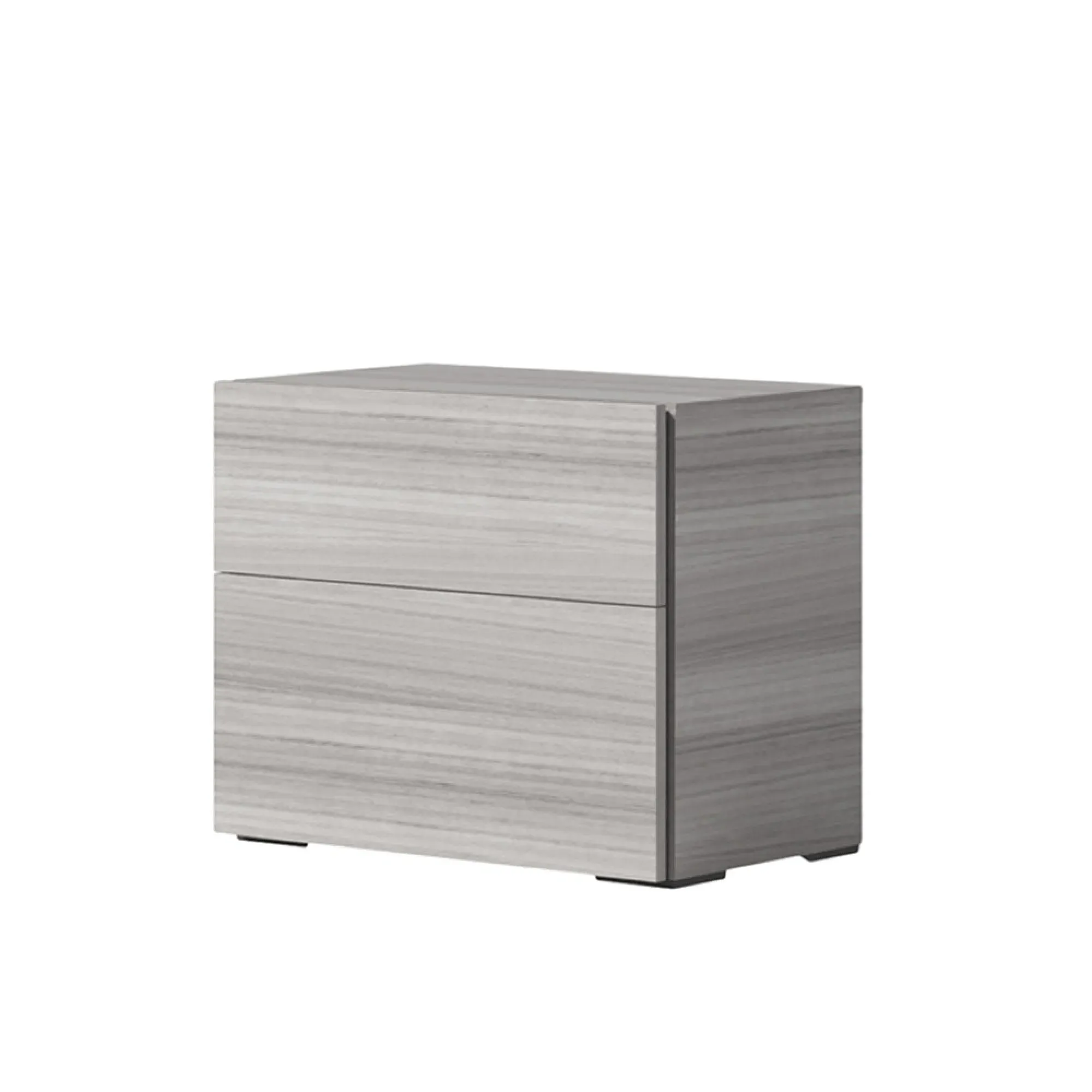 Mia Italian 2 Drawer Bedside Cabinet - Grey