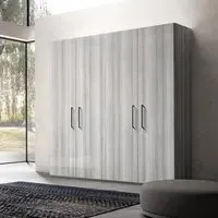 Mia Italian 4 Door Wardrobe - Silver Grey