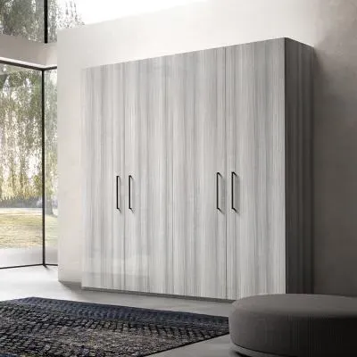 Mia Italian 4 Door Wardrobe - Silver Grey