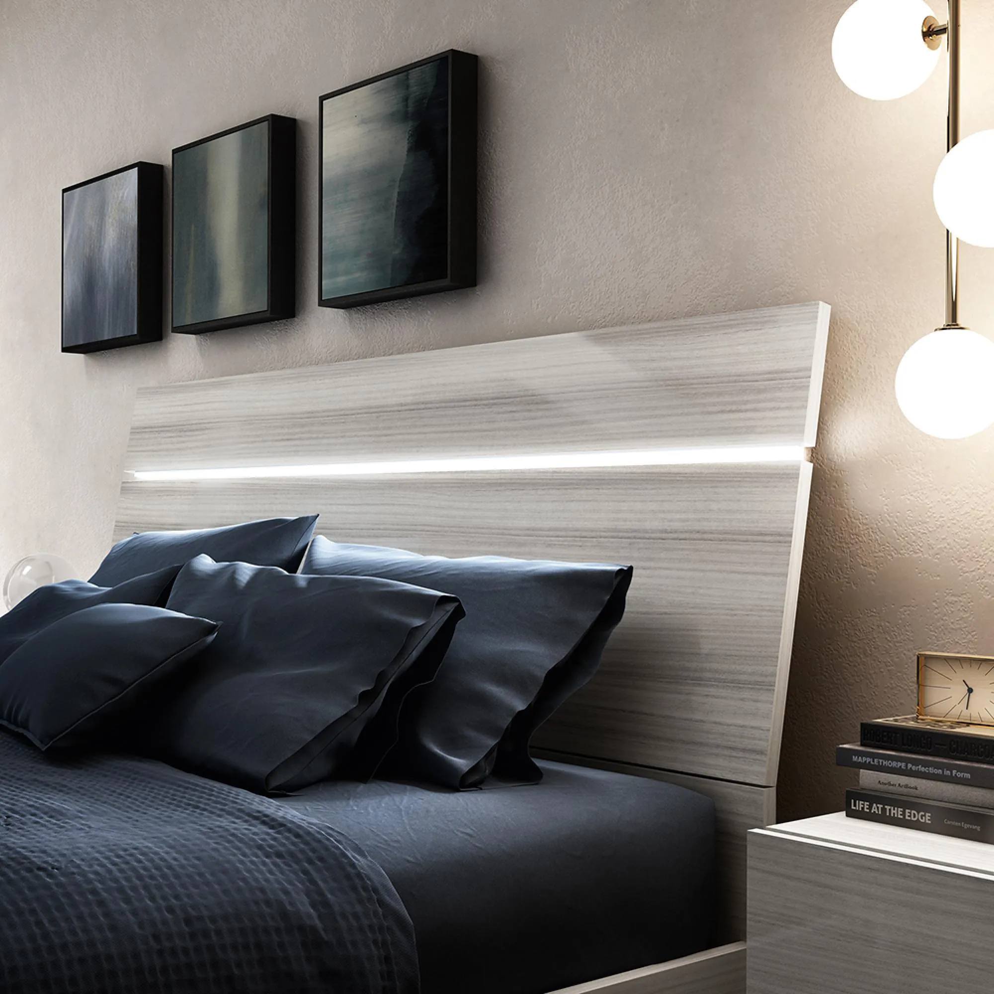 Mia Italian Bed Frame - Silver Grey