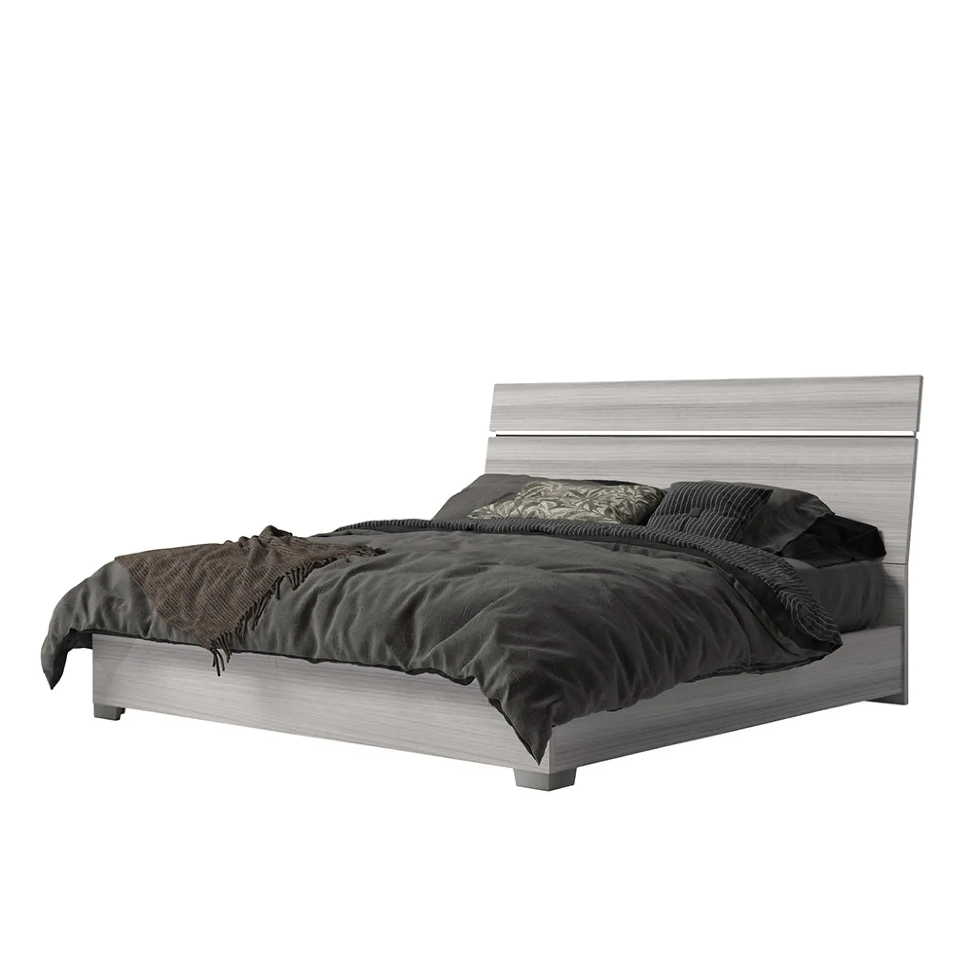 Mia Italian Bed Frame - Silver Grey